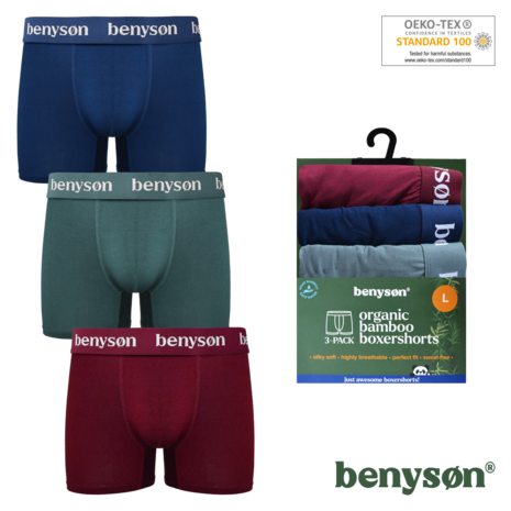 BENYSØN® BENY-7012 3-Pack Heren Bamboe Boxershorts