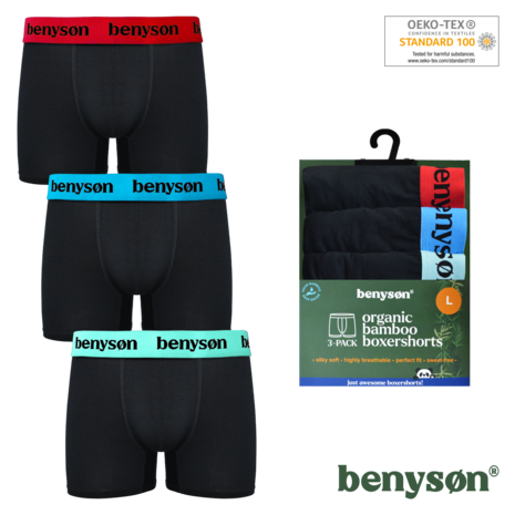BENYSØN® BENY-7012 3-Pack Heren Bamboe Boxershorts